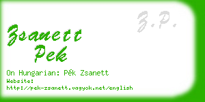 zsanett pek business card